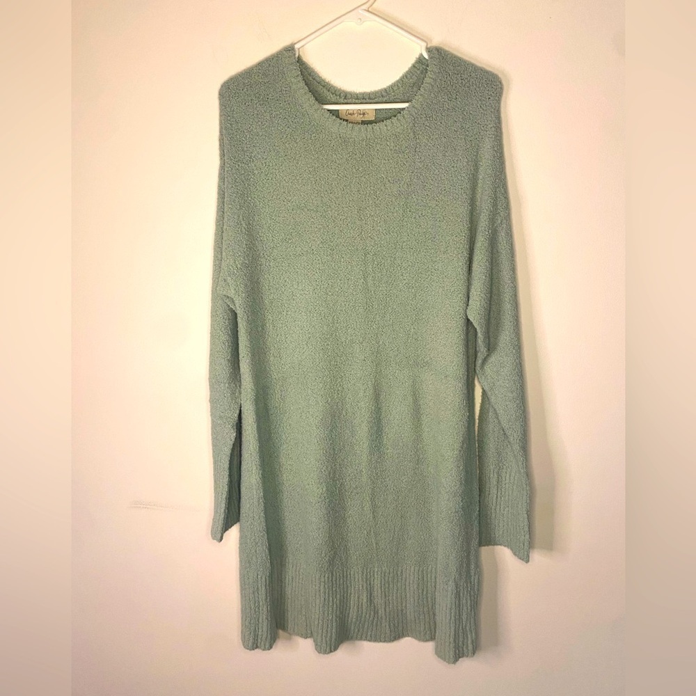 NWT Charlie Paige Long Sleeve Sweater Dress Tunic Aqua Green Size Medium